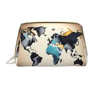 SDEGTHO Borsa da viaggio con mappa del mondo astratta, piccola borsa per trucchi da viaggio, bianco, Taglia unica