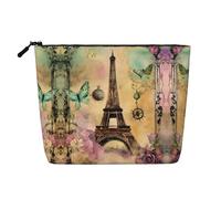 SDEGTHO Borsa da viaggio versatile con Torre Eiffel di Parigi, borsa per il trucco, borsa per cosmetici di grande capacità, con cerniera, borsa da toilette, Nero, One Size