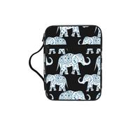 SDEGTHO Borsa della Bibbia della Chiesa stampata blu con elefante-blu, custodia per il trasporto per la scuola, organizzatore durevole della manica del libro, Nero , One Size, Organizer per borse