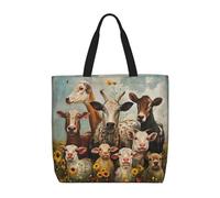 SDEGTHO Borsa di totalizzatore del poliestere dell'animale della fattoria per tutti con le tasche interne, borsa del computer portatile con la chiusura lampo per il viaggio di lavoro., Nero, One Size