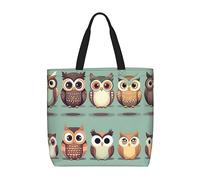 SDEGTHO Borsa di totalizzatore del poliestere sveglio dei gufi del fumetto per tutti con le tasche interne, borsa del computer portatile con la chiusura lampo per i viaggi di, Nero, One Size