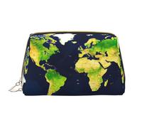 SDEGTHO Borsa portaoggetti con mappa del mondo, piccola borsa per trucchi da viaggio, mini borsa per cosmetici, bianco, Taglia unica