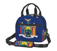 SDEGTHO Borsa termica per il pranzo con bandiera dello Stato di New York, borsa per il pranzo, per donne e uomini, borsa riutilizzabile per ufficio e palestra