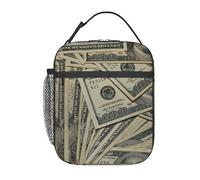 SDEGTHO Borsa termica termica per il pranzo con stampa di denaro in dollari statunitensi borsa termica per il pranzo portatile per uso quotidiano