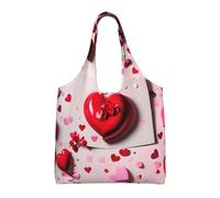 SDEGTHO Borse economiche monospalla di San Valentino, borse riutilizzabili leggere del panno della spesa della spesa, adatte per il regalo, Nero, One Size