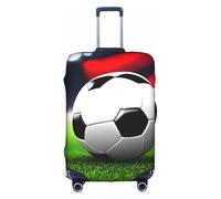 SDEGTHO Calcio Sport Palla Stampa Elastico Valigia Copertura Antipolvere Graffio Resistente Adatto Maniglia Centrale Bagagli per Viaggi, bianco, XL
