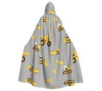 SDEGTHO Camion della costruzione che stampano il mantello incappucciato adulto di Halloween 57,8 pollici del cappello oversize per il vampiro