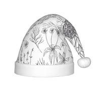 SDEGTHO Cappello da Babbo Natale rosso con erbe e piante erbacee per bambini, comodo Natale per le vacanze dei bambini