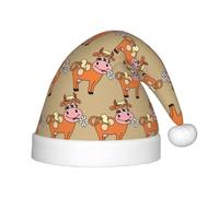 SDEGTHO Cappello di Babbo Natale rosso della mucca dei bambini sveglio del fumetto comodo di Natale per le vacanze dei bambini