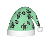 SDEGTHO Cappello di Natale del bambino di Babbo Natale del robot nero per il capodanno del partito copricapo extra addensare pelliccia classica