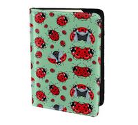 SDEGTHO Coccinelle rosse su uno sfondo blu stampa porta passaporto per viaggio must-have have, custodia per passaporto per accessori da viaggio per donne e uomini, Nero , Taglia unica
