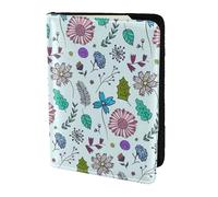 SDEGTHO Colorato Doodle Fiori Stampa Passaporto Titolare Della Copertura Del Raccoglitore Della Cassa Della Carta Della Vacchetta Viaggio Must, Nero , Taglia unica