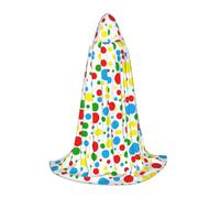 SDEGTHO Colorato Polka Dots Halloween Party Costume Mantello con Cappuccio per Adolescenti Strega Vampiro Mago Masquerade Ball Cosplay Gear