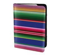 SDEGTHO Colorful strisce messicane stampa passaporto titolare della copertura portafoglio pelle bovina carta caso viaggio must-have accessori per donne uomini, Nero , Taglia unica