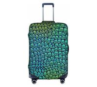 SDEGTHO Copertura elastica per valigie con stampa a pelle di coccodrillo, antipolvere, antigraffio, adatta per bagagli con maniglia centrale per viaggi, bianco, L