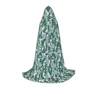 SDEGTHO Costume misto con foglie tropicali in tinta unita, mantello con cappuccio per adolescenti, strega, vampiro, mago, ballo in maschera, cosplay, attrezzatura