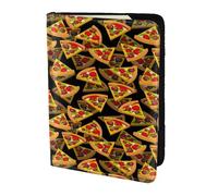 SDEGTHO Custodia per passaporto con stampa 3D a forma di pizza, in pelle bovina, accessori indispensabili per donne e uomini, Nero , Taglia unica