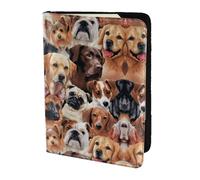 SDEGTHO Custodia per passaporto con stampa di molti cani per viaggi indispensabili, custodia per passaporto per accessori da viaggio per donne e uomini, Nero , Taglia unica