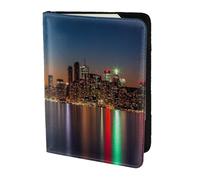 SDEGTHO Custodia per passaporto con stampa di paesaggio urbano notturno canadese per viaggi, accessorio da viaggio per donne e uomini, Nero , Taglia unica