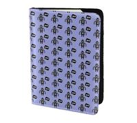 SDEGTHO Custodia per passaporto con stampa robot nera custodia per carte di credito in pelle bovina accessori indispensabili per donne e uomini, Nero , Taglia unica