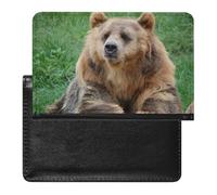 SDEGTHO Custodia protettiva per documenti da viaggio a forma di orsetto marrone e biondo soffice, per viaggi internazionali e vacanze