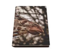 SDEGTHO Dreamy Seppia Giraffe lay Flat A5 Notebook, diario in pelle ricaricabile per agenda giornaliera, note aziendali