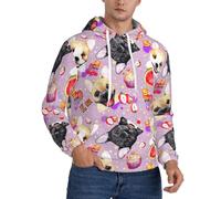 SDEGTHO Felpa invernale da uomo in pile con cappuccio regolabile con cappuccio, abbigliamento casual, felpa invernale, Nero , L