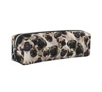 SDEGTHO Grazioso astuccio in pelle di carlino per studenti, elegante custodia stampata con cerniera per materiale scolastico, elementi essenziali per il rientro a scuola, Argento, taglia unica, Zaino