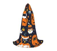 SDEGTHO Halloween gufo fantasma zucca Halloween con cappuccio mantello lungo con cappuccio mantello carnevale mantello costumi mantello con cappuccio mantello in maschera