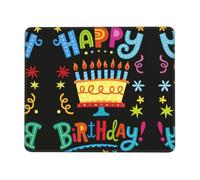 SDEGTHO Happy Birthday Big Cake Tappetino per mouse con bordo cucito di precisione, base in gomma antiscivolo per un controllo stabile sul computer portatile