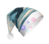 SDEGTHO Il cappello di Babbo Natale dei getti da caccia degli aerei accende il Natale con le luci principali che lampeggiano per gli adulti