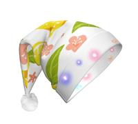 SDEGTHO Il cappello di Babbo Natale del limone dei frutti accende il Natale con le luci principali che lampeggiano per gli adulti