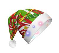 SDEGTHO Il cappello di Babbo Natale di buon Natale accende il Natale con le luci principali che lampeggiano per gli adulti