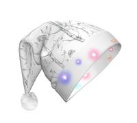 SDEGTHO Il cappello grigio di Babbo Natale degli uccelli e dei boschi accende il Natale con le luci principali che lampeggiano per gli adulti