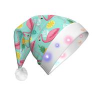 SDEGTHO Il cappello rosa di Babbo Natale del fenicottero accende il Natale con le luci principali che lampeggiano per gli adulti