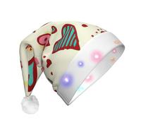 SDEGTHO Il cappello variopinto di Babbo Natale del modello del cuore accende il Natale con le luci principali che lampeggiano per