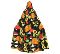 SDEGTHO Il mantello incappucciato adulto 57,8 pollici di Halloween della stampa dell'alimento ha sovradimensionato il cappello per il