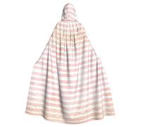 SDEGTHO Il mantello incappucciato adulto di Halloween di stampa della striscia rosa 57,8 pollici ha sovradimensionato il cappello per il