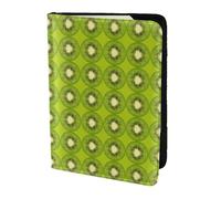 SDEGTHO Kiwi Slice - Custodia per passaporto con stampa a fette, in pelle bovina, accessori indispensabili per donne e uomini, Nero , Taglia unica