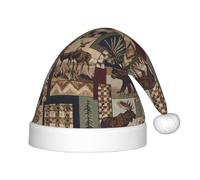 SDEGTHO Lodge Bear Cervo Bambini Cappello di Babbo Natale Rosso Comodo Natale Per Bambini Vacanze Natale