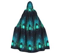 SDEGTHO Lucciole e Lanterna Gothic Robe Mago Mantello Adulto Lungo Mantello Per Costume di Halloween Medievale Mascherata
