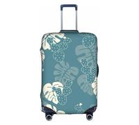 SDEGTHO Lusso Carino Foglie Stampa Elastica Copertura Della Valigia Antipolvere Resistente ai Graffi Adatto Maniglia Centrale Bagagli per, bianco, M