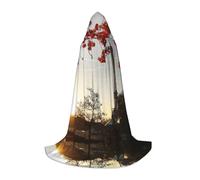 SDEGTHO Mantello con cappuccio a forma di Torre Eiffel e tramonto, per adolescenti, cosplay, rinascimentale, fiera, gotico, fantasia, medievale, vestaglia