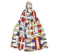 SDEGTHO Mantello con cappuccio adulto di Halloween di stampa del modello astratto 57,8 pollici cappello oversize per il vampiro