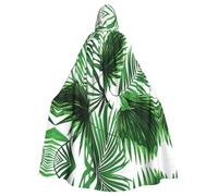 SDEGTHO Mantello con cappuccio adulto di Halloween di stampa della foglia di palma 57,8 pollici cappello oversize per il vampiro