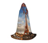 SDEGTHO Mantello con cappuccio autunnale Torre Eiffel Parigi per adolescenti Cosplay Costume Rinascimentale Fiera Gotica Fantasy Medievale Robe Outfit