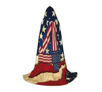 SDEGTHO Mantello con cappuccio con bandiera patriottica del 4 luglio per adolescenti cosplay costume rinascimentale fiera gotica fantasy medievale abito