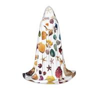 SDEGTHO Mantello con cappuccio con conchiglie colorate per adolescenti costume cosplay rinascimentale fiera gotica fantasy medievale abito