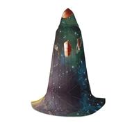 SDEGTHO Mantello con cappuccio del sistema solare dello spazio pianeta per adolescenti cosplay costume rinascimentale fiera gotica fantasy medievale abito