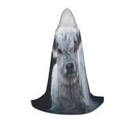 SDEGTHO Mantello con cappuccio grigio Highland Cow per adolescenti cosplay costume rinascimentale fiera gotica fantasy medievale abito